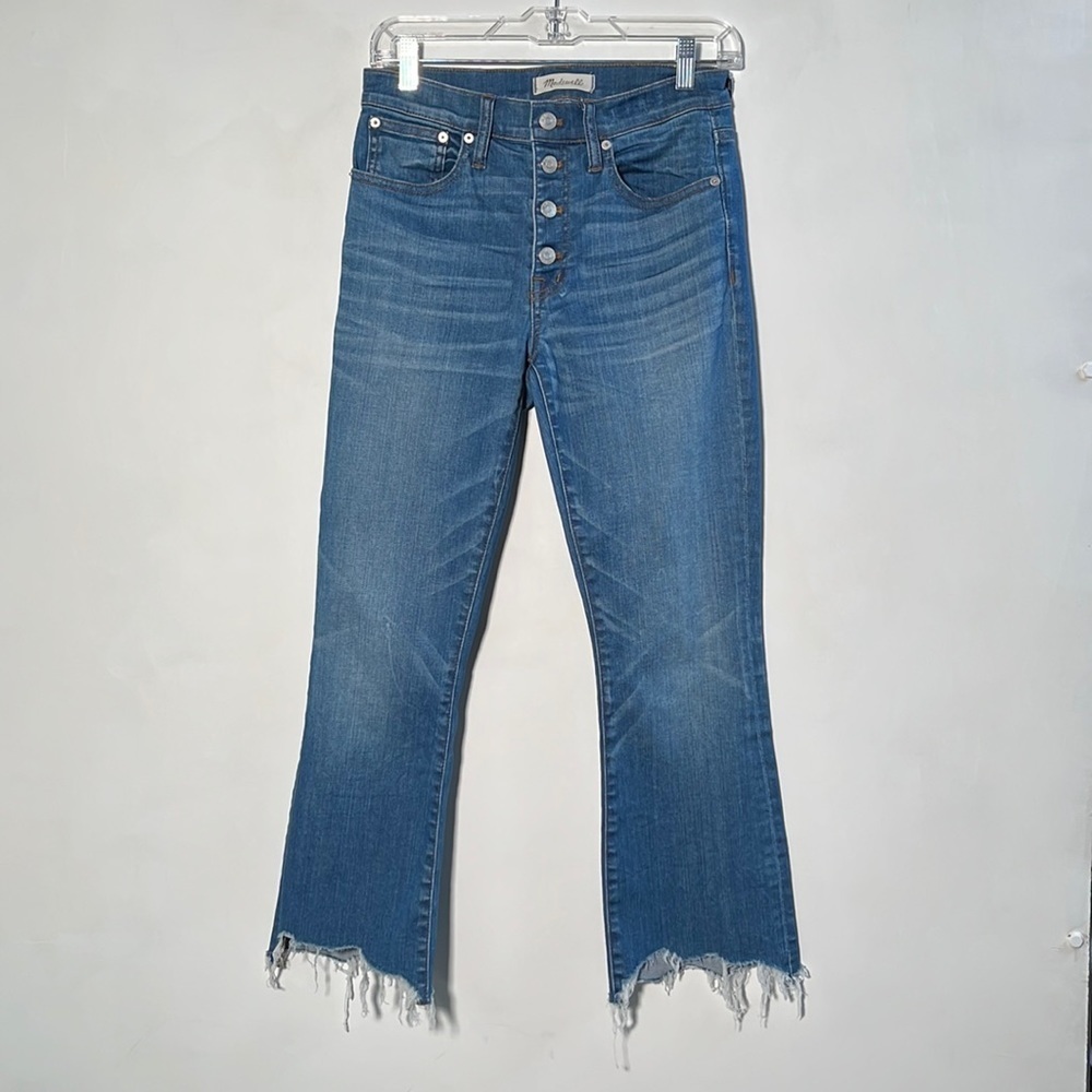 MADEWELL Cali Beach/City Demi Boot Cut Raw Hem Button Fly Fleetwood Wash SZ 27